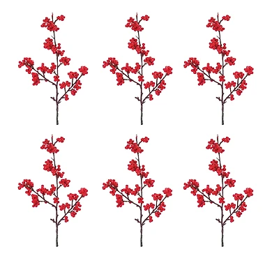 23" Red Berry Twig Sprays, 6ct.