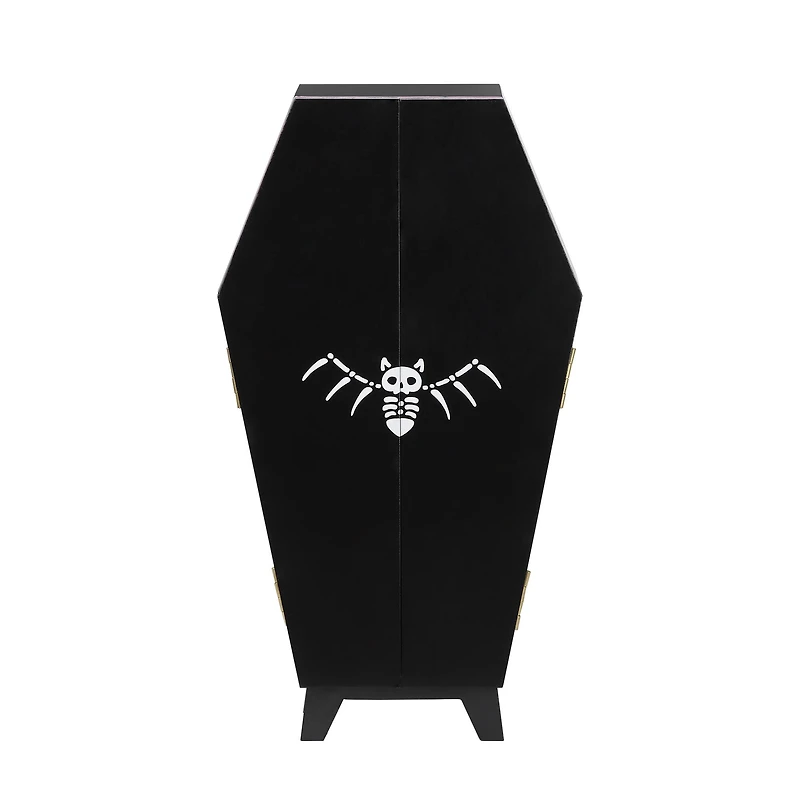 14" Black & Pink Leopard Print Coffin Tabletop Décor by Ashland®