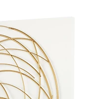 36" x 48" Gold Metal Circle Wall Art with White Wood Backing