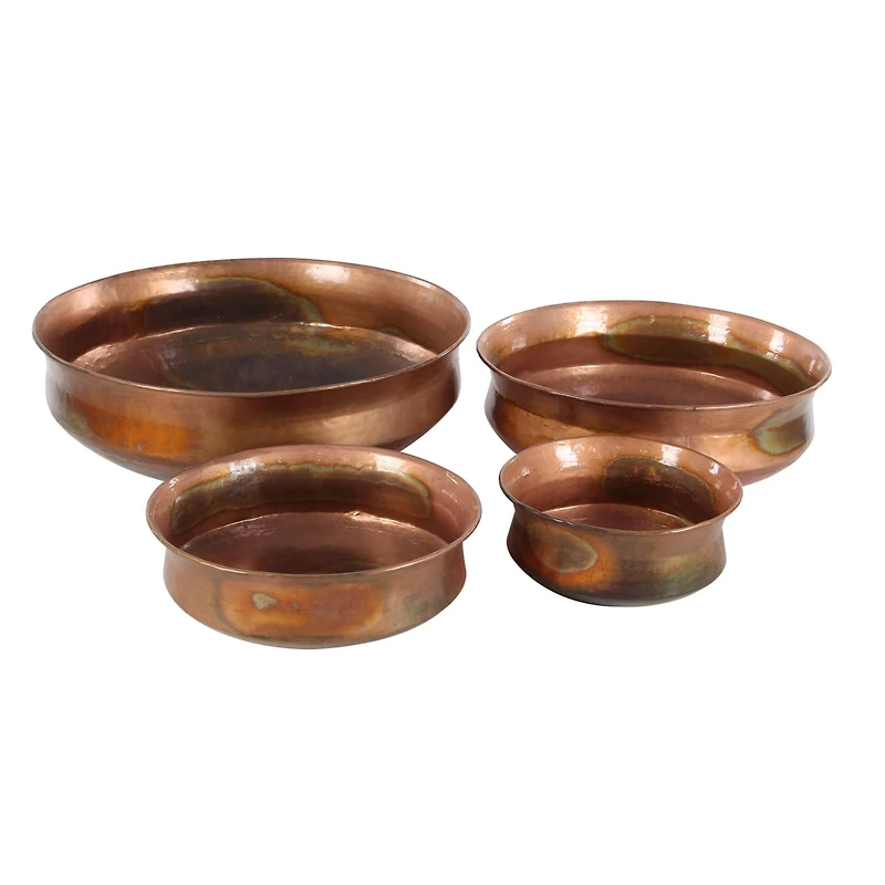 Copper Metal Rustic Planter Set