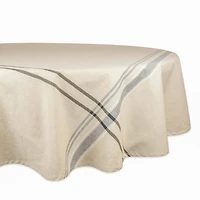 DII® 70" Round Black French Stripe Tablecloth