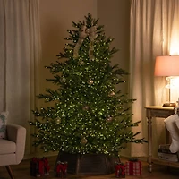 7.5ft. Pre-Lit Oregon Noble Fir Artificial Christmas Tree,  Warm White LED Lights