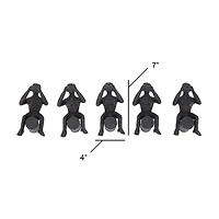 Set of 5 Dark Grey Aluminum Modern Wall Decor, 4" x 7"