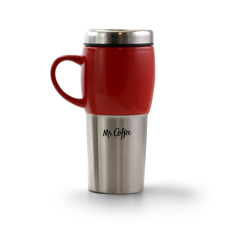 Mr. Coffee Traverse 16oz. Stainless Steel & Ceramic Travel Mugs, 3ct.