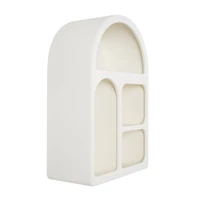 24" Cream Geometric Arched Wall Shelf