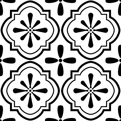 RoomMates Cosmos Black & White Peel & Stick Floor Tile