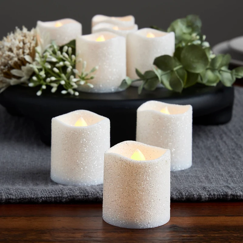 White Glitter LED Votive Candles By Ashland® 12ct.