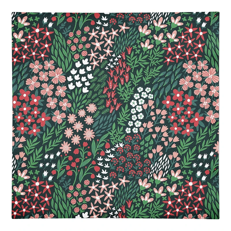 Floral Pattern 10" x 10" Cotton Twill Napkin