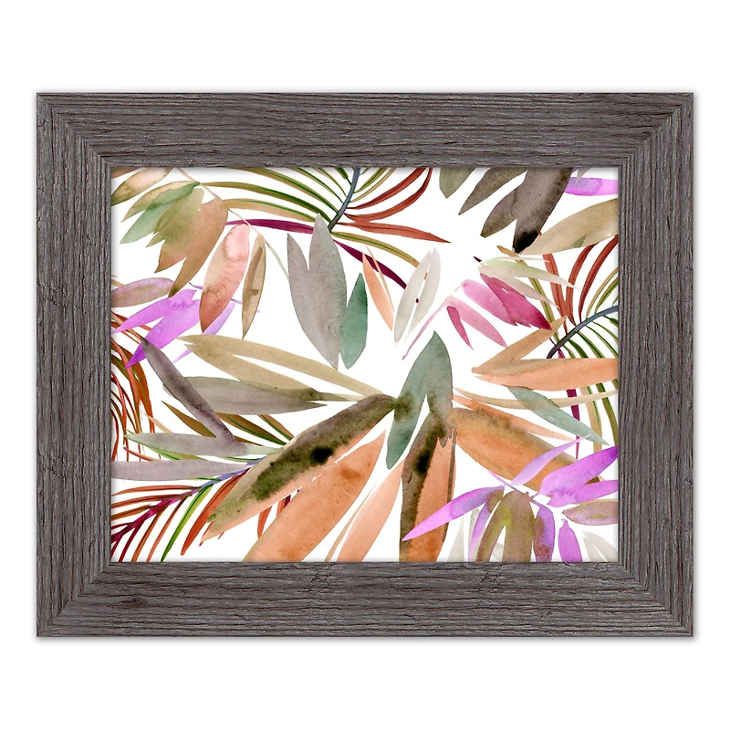 Bright Jungle Leaf Pattern Western Framed Print