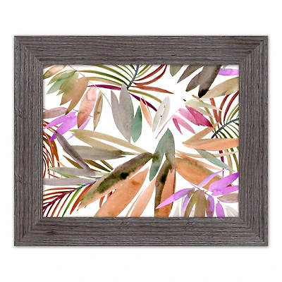 Bright Jungle Leaf Pattern Western Framed Print