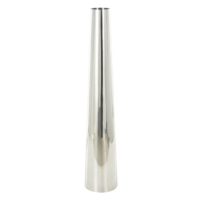 Silver Stainless Steel Metal Minimalistic Tall Floor Cone Vase