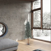 5ft. Pre-Lit Natural Bark Alpine Artificial Christmas Tree, Warm White LED Lights