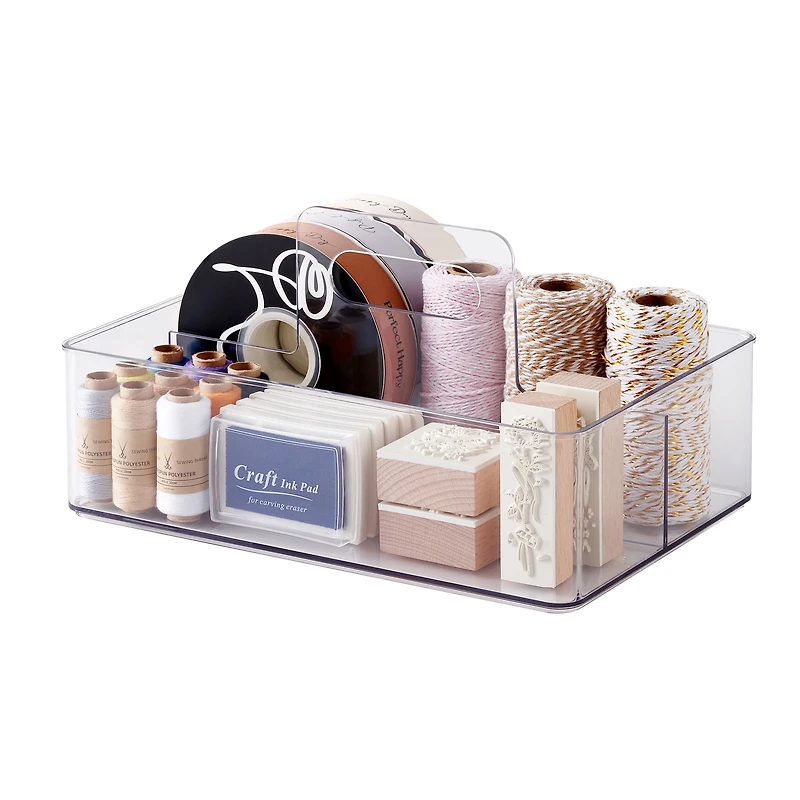 Clear Storage Caddy with Handle by Simply Tidy™