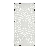 White Wood Traditional Wall Decor, 48" x 24"