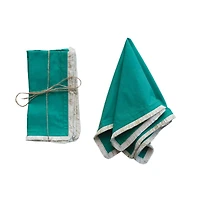 Hello Honey® 18" Green Elegant Embroidered Fringe Cotton Napkin, 4ct.