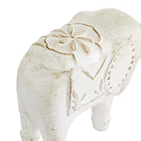 White Bohemian Elephant Sculpture Set