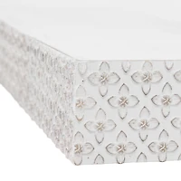 Rustic Embossed Wood Floating Wall Shelf