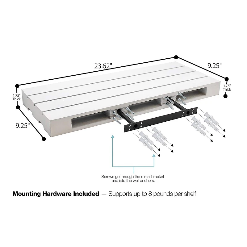Sorbus Gray Wood Pallet Style Floating Shelf, 2ct.