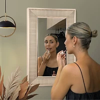 Head West Pave Brushed Nickel Stylish Bathroom & Wall Mirror