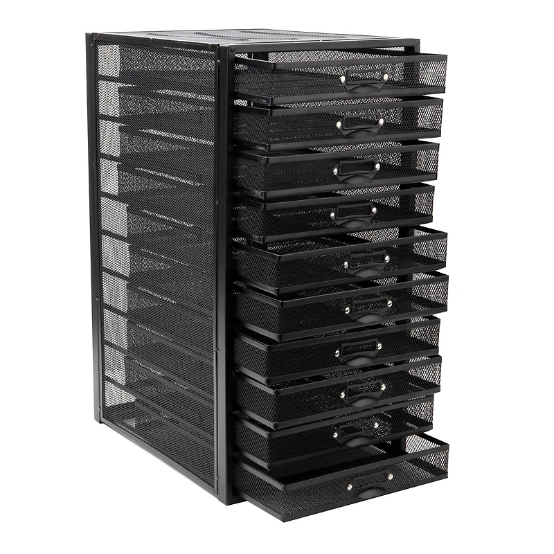 Mind Reader Black 10-Compartment Mesh Desk Organizer