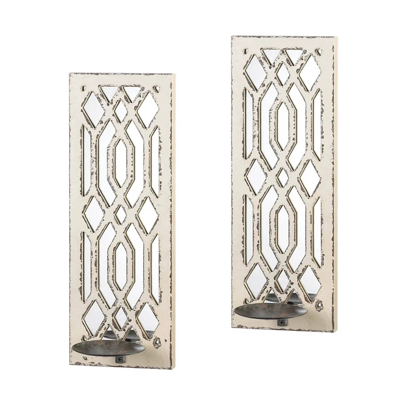 17'' Deco Mirror Candle Wall Sconce, 2ct.
