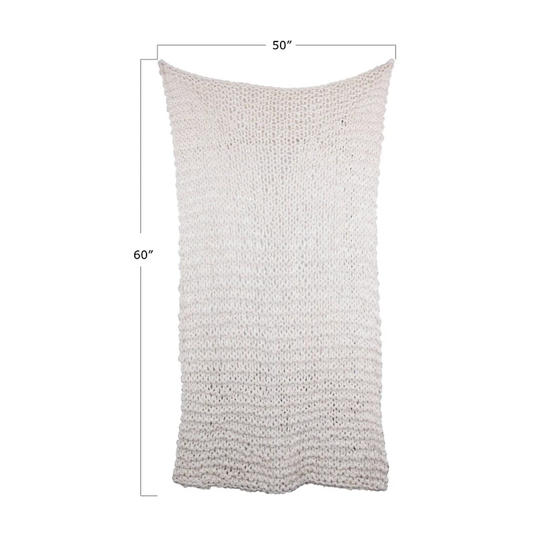 Hello Honey® Cream Acrylic Chunky Knit Throw Blanket
