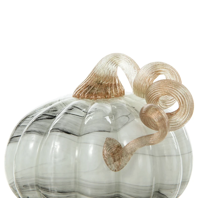 Glitzhome® Gray Marble Glass Pumpkin & Gourd Set