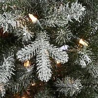 4ft. Pre-Lit Snowy Morgan Spruce Entrance Artificial Christmas Tree, Clear Lights