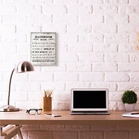 Stupell Industries Bathroom Rules Gray Framed Wall Art