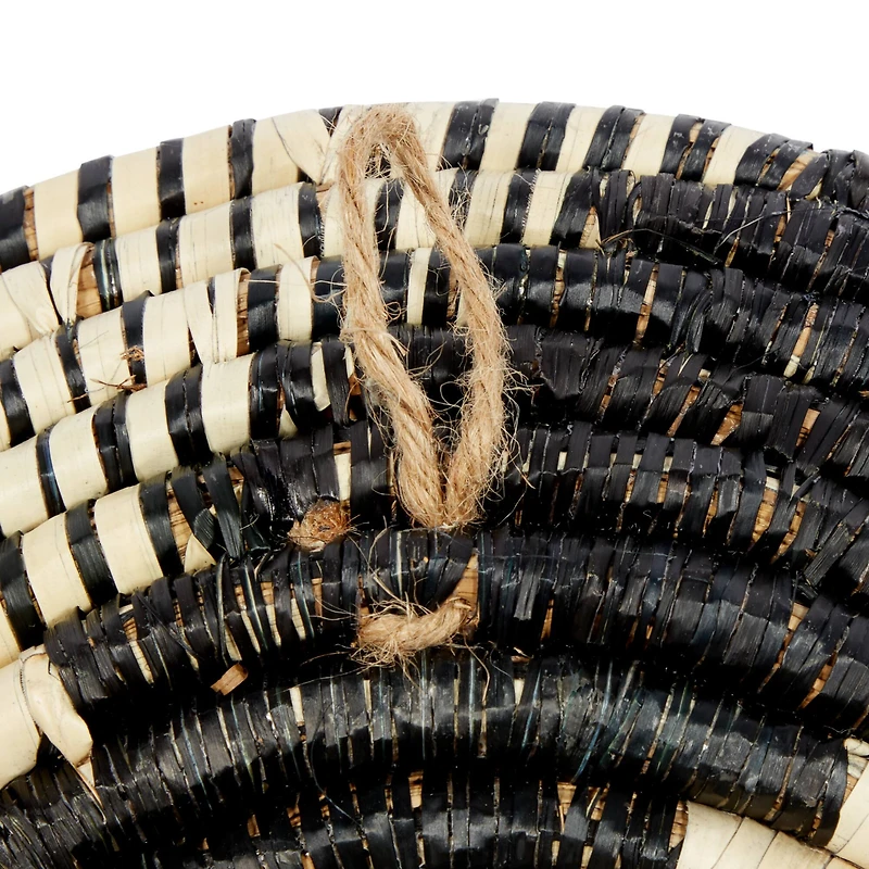 Set of 3 Black Wood Boho Style Wall Decor 20", 18