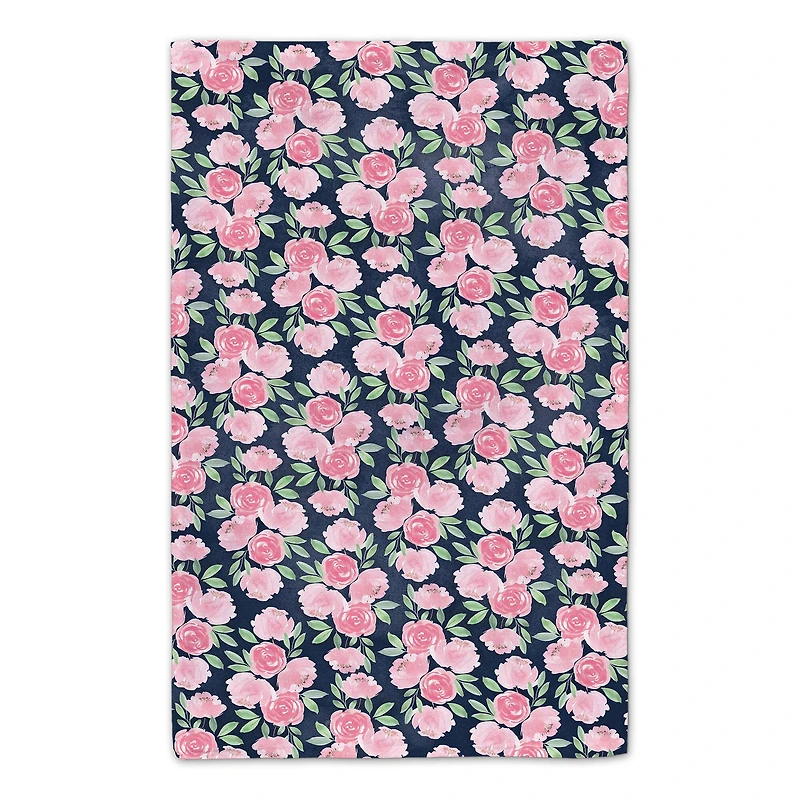 Sweet Florals on Navy 16" x 25" Towel Set
