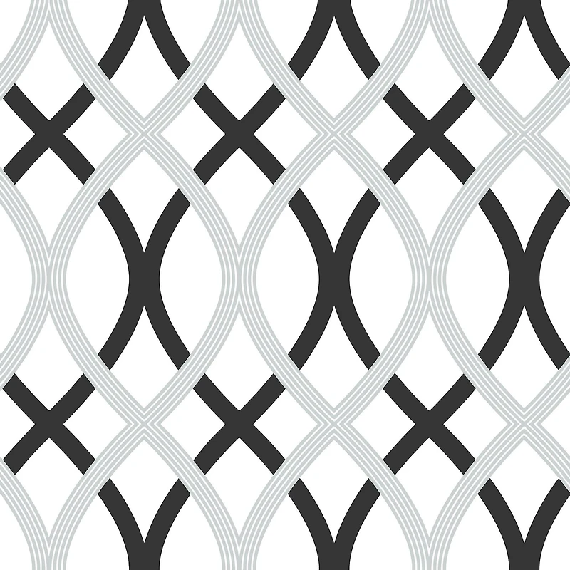NuWallpaper Black & Silver Lattice Peel & Stick Wallpaper
