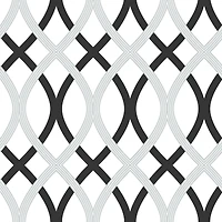 NuWallpaper Black & Silver Lattice Peel & Stick Wallpaper