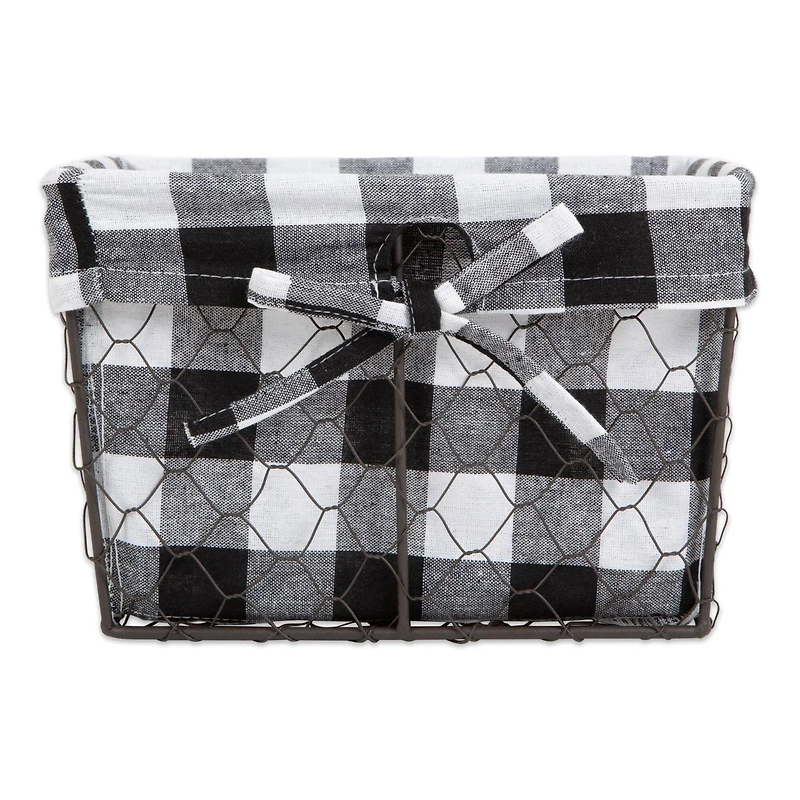 DII® Black & White Checkered Chicken Wire Basket 5 Piece Set