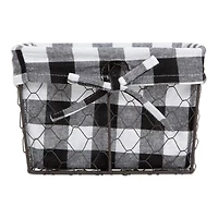 DII® Black & White Checkered Chicken Wire Basket 5 Piece Set
