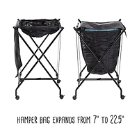 Honey Can Do Black Single Bounce Back Hamper with Wheels and Lid