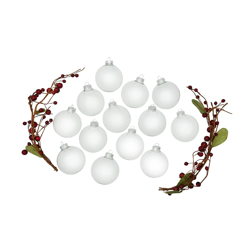 Whitehurst 12ct. 3" Clear Glass Ball Ornaments