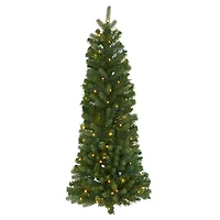 4ft. Pre-Lit Hanging Artificial Flat Back Christmas Tree, Clear LED Lights