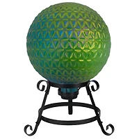 10" Blue Iridescent Textured Glass Garden Gazing Ball