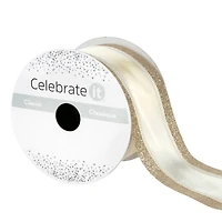2.5" x 3yd. Satin Glitter Wired Ribbon by Celebrate It™ Classic
