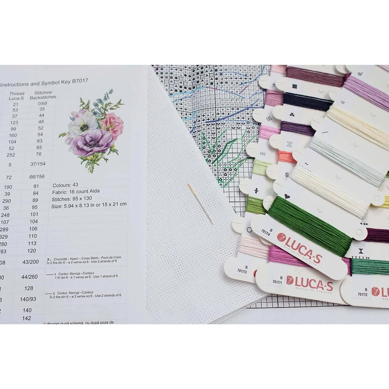 Luca-S Anemone Counted Cross Stitch Kit