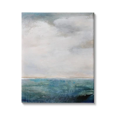 Stupell Industries Abstract Ocean Horizon Line Nautical Water Cloudy Sky Canvas Wall Art