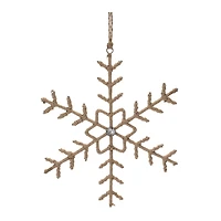 Jute Wrapped Metal Snowflake Oranment Set