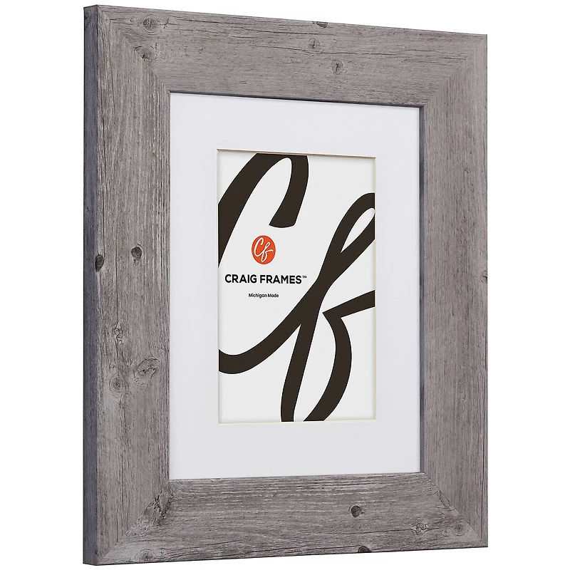 4 Pack Craig Frames American Barn Light Gray Picture Frame with Mat