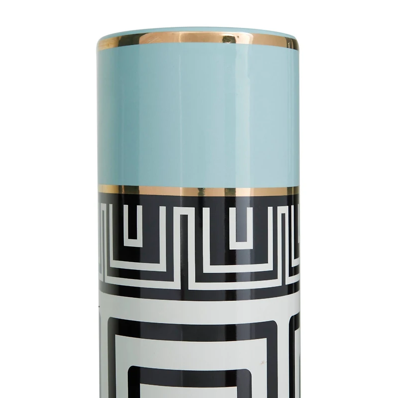 Teal Stoneware Modern Vase, 18" x 5" x 5"