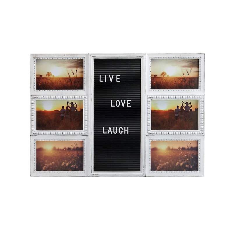 Melannco 6 Opening 20" x 14" Letterboard with Photo Collage