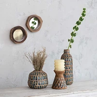 Hello Honey® 7" Round Acadia Wood Framed Organic Shaped Mirrors, 2ct.