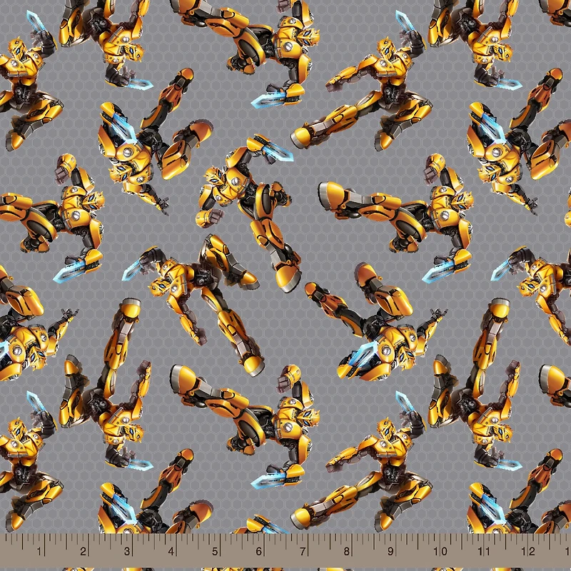 Hasbro Transformers Gray Bumblebee Toss Cotton Fabric