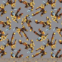 Hasbro Transformers Gray Bumblebee Toss Cotton Fabric