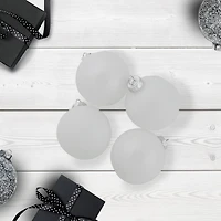 9ct. 2.5" Shiny and Matte White Glass Ball Christmas Ornaments